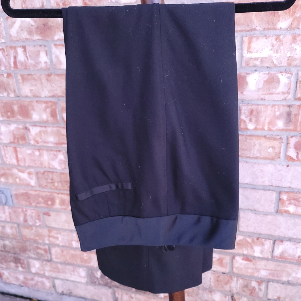 Wool black dressy tuxedo style slacks